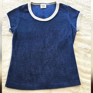 Blue and White Short Sleeve Tee